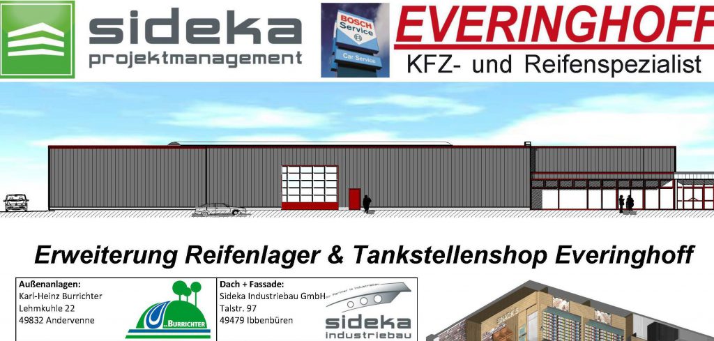 Erweiterung Reifenlager & Tankstellenshop Fa. Everinghoff